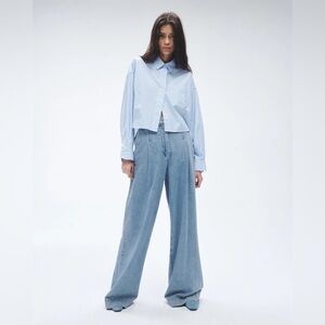 rag & bone Sky Blue Wide Leg Jeans